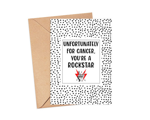 Funny Cancer Card - Beat Cancer Rock Star Breast Cancer Gift Cancer Positivity Cancer Get Well Card Encouragement Card Cancer Survivor Gift, 5 x 7 inches Funny Cancer Card - Beat Cancer Rock Star Breast Cancer Gift Cancer Positivity Cancer Get Well Card Encouragement Card Cancer Survivor Gift, 5 x 7 inches