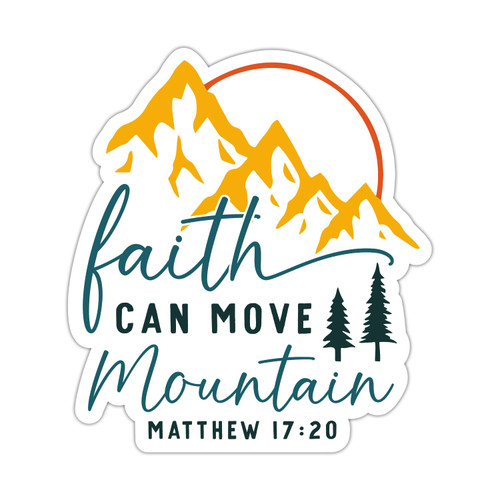 ZURRAM Faith Can Move Mountain Religious Christian Faith Sticker, Vinyl Waterproof Bible Verse Quotes Sticker, God Religious Sticker Decal for Laptop Water Bottle Hydro Flask