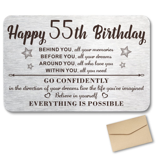Qordyum 55th Birthday Card Gifts for Her him Happy 55 Year Old Women Men Gift Ideas Engraved Wallet Card Birthday Gifts for 55 Year Old Aunt Mom Sister Qordyum 55th Birthday Card Gifts for Her him Happy 55 Year Old Women Men Gift Ideas Engraved Wallet Card Birthday Gifts for 55 Year Old Aunt Mom Sister