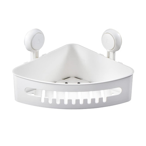 Suction Shower Caddy Corner Waterproof Shower Basket No-Drilling Removable Bathroom Shower Holder Organizer Plastic Shower Corner Rack Heavy Duty Max Hold 22lbs for Bathroom & Kitchen - White Suction Shower Caddy Corner Waterproof Shower Basket No-Drilling Removable Bathroom Shower Holder Organizer Plastic Shower Corner Rack Heavy Duty Max Hold 22lbs for Bathroom & Kitchen - White