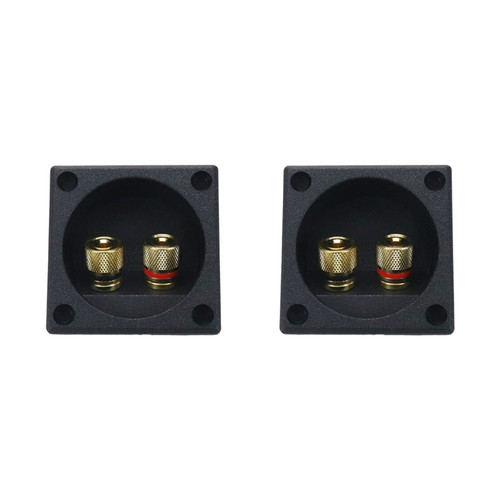 Geesatis 2 Pcs Speaker Terminal Box 2 Way Wire Cup Box Double Binding Post Power Plates Banana Plugs Jack Connector