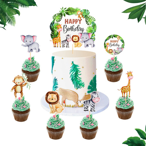Animal Cake Toppers, Happy Birthday Cake Toppers with Jungle Animal Cupcake Toppers Zoo Animal Birthday Cake Topper Decorations for Boys Girls Birthday Jungle Safari Theme Baby Shower Party Supplies Animal Cake Toppers, Happy Birthday Cake Toppers with Jungle Animal Cupcake Toppers Zoo Animal Birthday Cake Topper Decorations for Boys Girls Birthday Jungle Safari Theme Baby Shower Party Supplies
