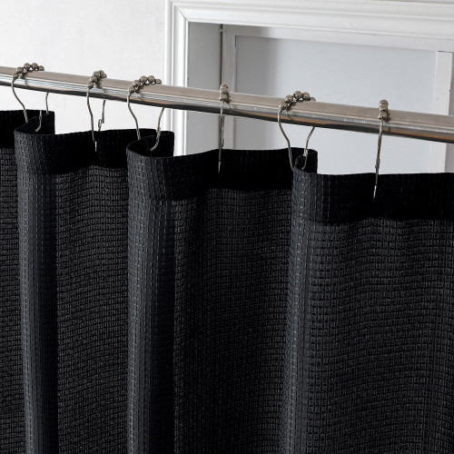 OWENIE Small Stall Shower Curtain 36 x 72 inch, Narrow Half Size Small Bathroom Curtains, Weave Texture Fabric Shower Curtain for Bathroom, Luxury Spa, Hotel Quality Bathroom Shower Curtains, Grey