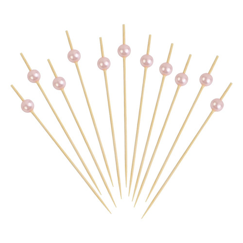100PCS Cocktail Picks, Fancy Toothpicks for Appetizers Handmade Bamboo Appetizer Skewers Sticks Pink Pearl Food Picks for Wedding Holiday Party Food Fruit Drinks (4.7 Inch) 100PCS Cocktail Picks, Fancy Toothpicks for Appetizers Handmade Bamboo Appetizer Skewers Sticks Pink Pearl Food Picks for Wedding Holiday Party Food Fruit Drinks (4.7 Inch)
