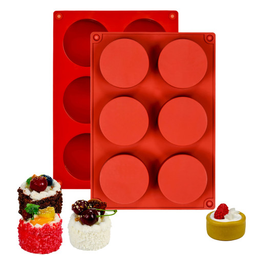 Silicone Cookie Molds, Round Cylinder Candy Chocolate Molds, Perfect Molds for Chocolate Covered Oreos, Cupcake, Candy, Pudding, Mini Soap Making (2, Brown)