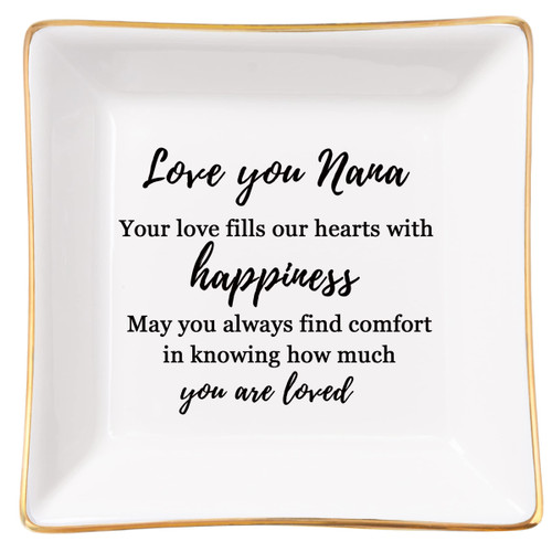 Spegiffu Nana Gifts from Grandkids, Gift for Nana Ring Trinket Dish Jewelry Tray - Love You Nana Gifts for Birthday Mothers Day Valentine's Christmas Nana Gift from Grandchildren