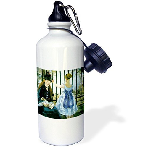 3dRose wb_80627_1"Picture of Mantes Painting The Railroad Painting" Sports Water Bottle, 21 oz, White 3dRose wb_80627_1"Picture of Mantes Painting The Railroad Painting" Sports Water Bottle, 21 oz, White