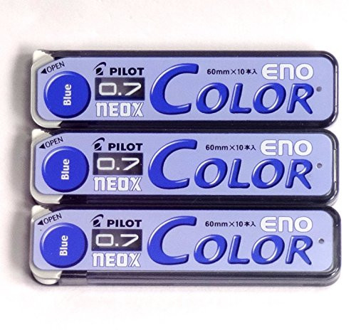 Pilot Color Mechanical Pencil Lead Eno, 0.7mm, Blue, 10 Lead ×3 Pack/total 30 Leads (Japan Import) [Komainu-Dou Original Package]