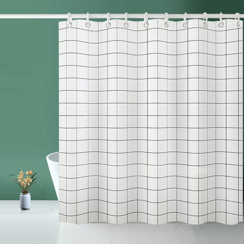 Niidder Shower Curtain, PEVA Shower Curtain Liner Plaid Shower Stall Curtain with 12 Hooks for Home Hotel Shower Curtains for Bathroom Waterproof Bathroom Shower Curtain(72" X 72") Niidder Shower Curtain, PEVA Shower Curtain Liner Plaid Shower Stall Curtain with 12 Hooks for Home Hotel Shower Curtains for Bathroom Waterproof Bathroom Shower Curtain(72" X 72")