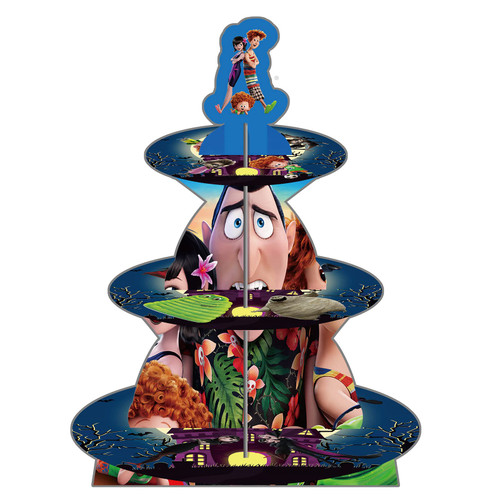 Hotel Transylvania Cupcake Stand, Cartoon Hotel Transylvania Party Supplies, Anime Hotel Transylvania Theme Birthday Decorations, 3-Tier Dessert Stand for Hotel Transylvania Fans Party Supplies Decor