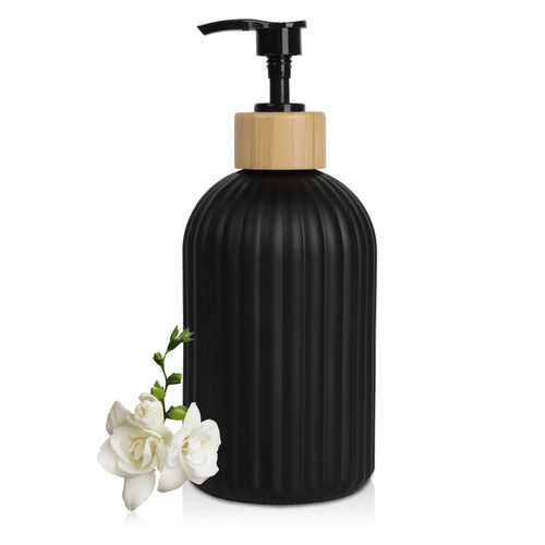 Kitchen Bathroom Dish Soap Dispenser, 14 Oz Glass Refillable Liquid Hand Soap Dispenser with Plastic Pump, Lotion Soap Dispenser Bottle, for Hand Soap, Soap, Lotion