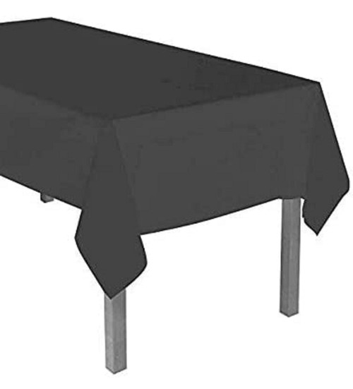 Oojami Disposable Plastic Table Covers (4 Pack, 54" x 108") (Black)