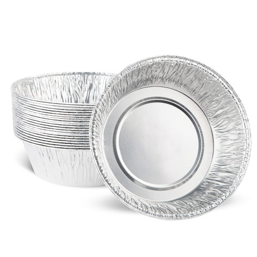 PLASTICPRO 6.5'' Inch Round Tin Foil Pans Disposable Aluminum, Freezer & Oven Safe - For Baking, Cooking, Storage, Roasting, & Reheating, Deep Pack of 20 PLASTICPRO 6.5'' Inch Round Tin Foil Pans Disposable Aluminum, Freezer & Oven Safe - For Baking, Cooking, Storage, Roasting, & Reheating, Deep Pack of 20