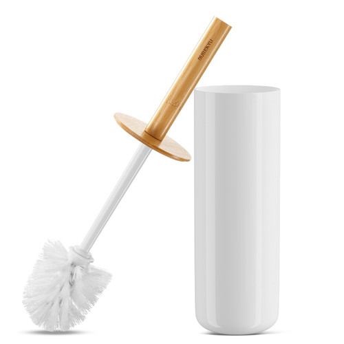 SUBEKYU Toilet Brush, Toilet Bowl Brush and Holder Set, Bathroom Toilet Bowl Cleaner Scrub Brush Set Scrubber for Deep Cleaning, White SUBEKYU Toilet Brush, Toilet Bowl Brush and Holder Set, Bathroom Toilet Bowl Cleaner Scrub Brush Set Scrubber for Deep Cleaning, White