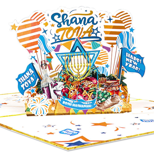 Rosh Hashanah Pop up Cards,Jewish New Year Cards,Rosh Hashanah Greeting Cards,Rosh Hashanah Card with Envelope,Religious Shana Tova Greeting Cards,Shana Tova Cards,Rosh Hashanah Pop up Greeting Cards
