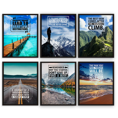 Creoate Inspirational Posters for Office, Motivational Poster Print Wall Art, Inspriational Wall Art for Office Wall Decor, Set of 6 Motivational Quotes Wall Decor,Unframed Creoate Inspirational Posters for Office, Motivational Poster Print Wall Art, Inspriational Wall Art for Office Wall Decor, Set of 6 Motivational Quotes Wall Decor,Unframed