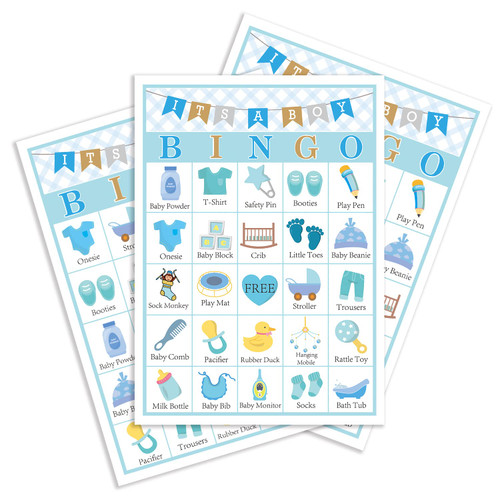 Baby Shower Bingo Games, Baby Bingo for Baby Shower, Baby Boy Bingo Game, Gender Reveal Games, Baby Shower Decorations Favors, 24 Players Bingo Games for Baby Shower, Gender Reveal Party (A01) Baby Shower Bingo Games, Baby Bingo for Baby Shower, Baby Boy Bingo Game, Gender Reveal Games, Baby Shower Decorations Favors, 24 Players Bingo Games for Baby Shower, Gender Reveal Party (A01)