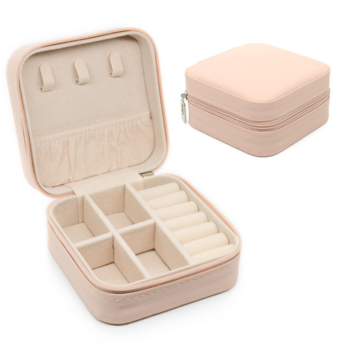 KEINE MARKE Small Jewelry Box, Travel Portable Jewelry Case for Ring, Pendant, Earring, Necklace, Bracelet Organizer Storage Holder Boxes (Pink*2)