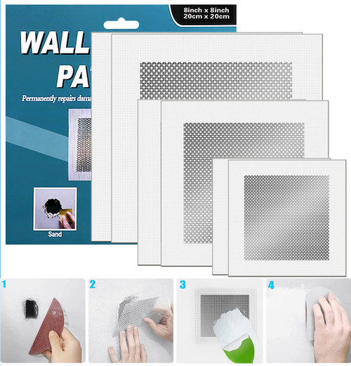 6 Pack Drywall Patch Repair Kit 4" 6" 8" inch, Drywall Repair Kit for Small Large Holes, Aluminum Metal Sheetrock Ceiling Dry Wall Holes Filler Self Adhesive Fiberglass Mend Wall Repair Patch Kit 6 Pack Drywall Patch Repair Kit 4" 6" 8" inch, Drywall Repair Kit for Small Large Holes, Aluminum Metal Sheetrock Ceiling Dry Wall Holes Filler Self Adhesive Fiberglass Mend Wall Repair Patch Kit