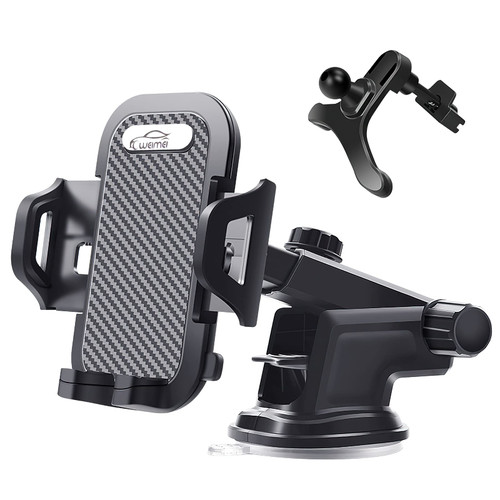ICWEIMEI Universal Car Phone Holder Mount, Suction Cup Phone Car Mount Hands Free Dashboard/Windshield/Car Air Vent Cell Phone Holder for Car Compatible with All Mobile Phones ICWEIMEI Universal Car Phone Holder Mount, Suction Cup Phone Car Mount Hands Free Dashboard/Windshield/Car Air Vent Cell Phone Holder for Car Compatible with All Mobile Phones
