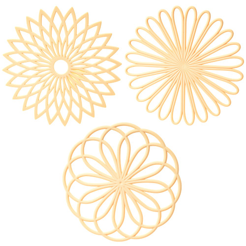 SPUVGVC Silicone Trivet Mat-Non Slip Trivets for hot Pots and Pans-Modern Hot Pads for Kitchen - Heat Resistant Trivets for hot Dishes-Silicone Pot Holders-Multi Use Silicone Mats Beige Set of 3