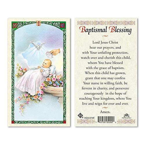 SF Child Baptism. Baptismal Blessing. Laminated 2-Sided Holy Card (3 Cards per Order)