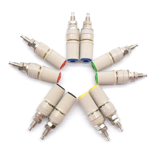 10Pcs High Current 4mm Banana Female Socket Binding Post Terminal Connector Adapter for 4mm Banana Plug Connectors Test Probe Conversion Amplifier Speaker 5 Colors