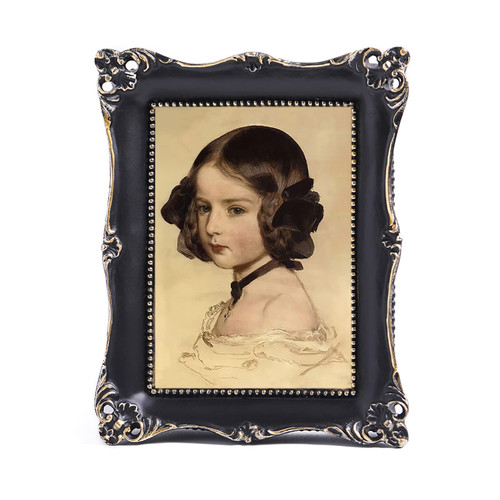 SIKOO Vintage Picture Frames 2.5 x 3.5 Wallet Size Picture Frames Small Picture Frames 2.5 x 3.5 Antique Mini Picture Frame Set Table Top Wall Mount, Black