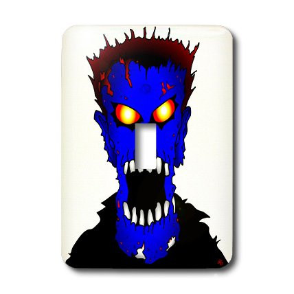3dRose LLC lsp_25568_1 Zombies Blue 1 on Transparent, Single Toggle Switch