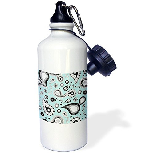 3dRose Colorful Paisley Pattern Sports Water Bottle, Multicolor, 21 oz