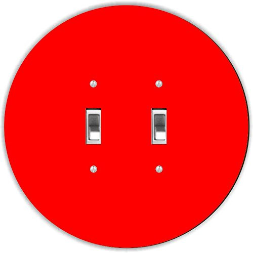 Rikki Knight RND-LSPDBL-164 Round Design Double Toggle Light Switch Plate, Red