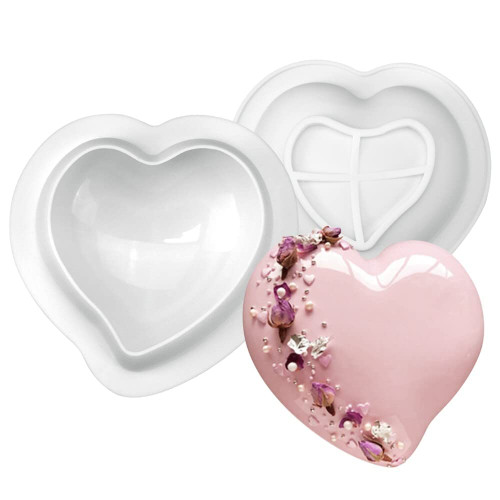Surakey Heart Shaped Dessert Cake Silicone Mold White Mold Soft and Smooth Mould 3D Bakeware Moulds for Mousse Jelly Pudding Ice Cream Pastry Brownie Jelly Fondant Chocolate, Type 24 Surakey Heart Shaped Dessert Cake Silicone Mold White Mold Soft and Smooth Mould 3D Bakeware Moulds for Mousse Jelly Pudding Ice Cream Pastry Brownie Jelly Fondant Chocolate, Type 24
