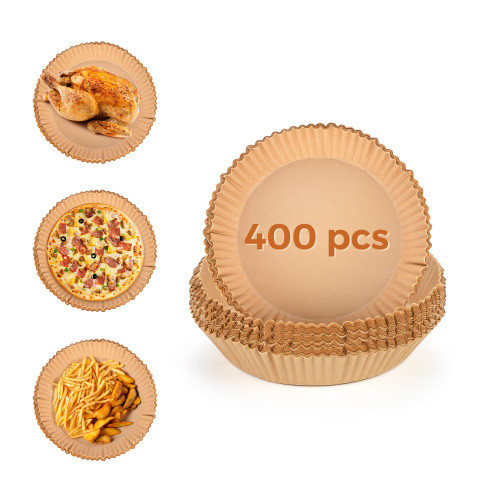 Air Fryer Parchment Paper Liners- 400PCS Air Fryer Paper Liners Disposable, Liners for Air Fryer Basket, Non-Stick Food Grade Parchment Paper Sheets for Air Fryer,Baking,Cooking 6.3 Inch