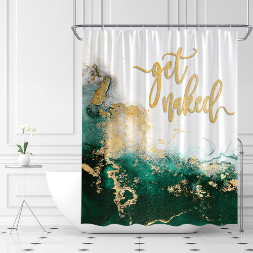 ASVEAS Green Marble Shower Curtain Funny Quote Modern Luxury Abstract Crystal Fabric Home Bathroom Decor Set with Hook?70" WX70 H?