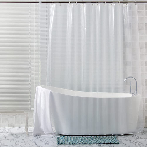 meioro Clear Shower Curtain Liner PEVA Waterproof Shower Curtains, Shower Liner for Bathroom, with Plastic Hooks(94 x 70 Inch, Transparent)