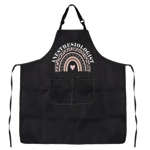VAMSII Anesthesiologist Gift Kitchen Apron Anesthesiologist Doctor Gift BBQ Chef Cooking Aprons With Pockets for Women (Black)