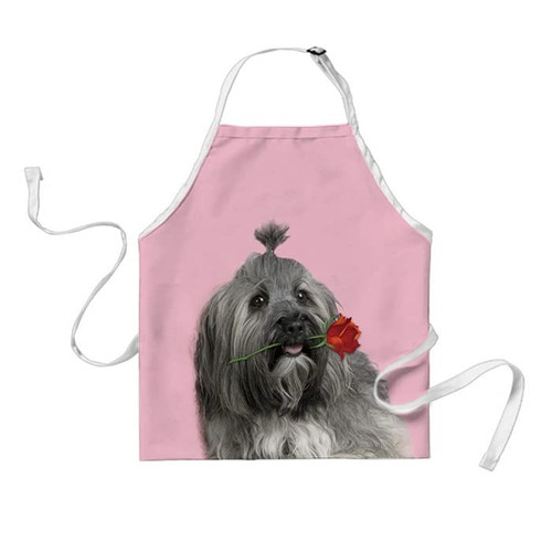 BAGEYOU Cute Havanese Dog Apron Rose Flowers Valentine's Chef Cooking Baking Apron