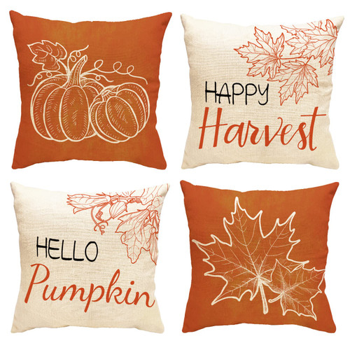 DESIHOM Fall Throw Pillow Covers 18x18 Inch Set of 4 Autumn Hello Pumpkin Throw Pillow Covers Thanksgiving Harvest Fall Pillows Decorative DESIHOM Fall Throw Pillow Covers 18x18 Inch Set of 4 Autumn Hello Pumpkin Throw Pillow Covers Thanksgiving Harvest Fall Pillows Decorative