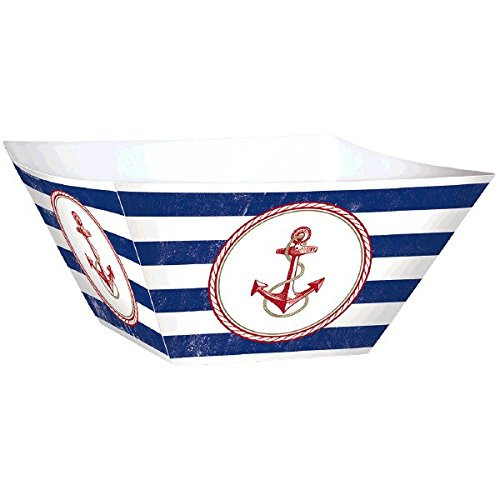 Amscan Anchor's Aweigh Nautical Party Square Bowls Serveware (Pack of 3), Multicolor, 12 1/2" x 12 1/2"