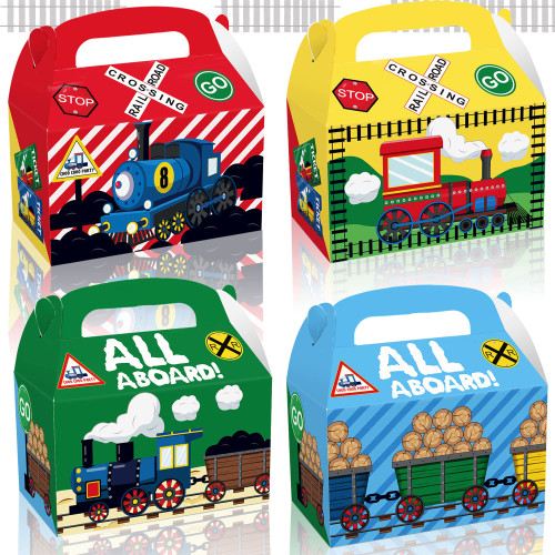 16 PCS Train Party Favor Boxes Train Birthday Party Supplies Train Birthday Party Favor Bags Train Birthday Party Gift Bags Train Party Favors Train Goodie Bags