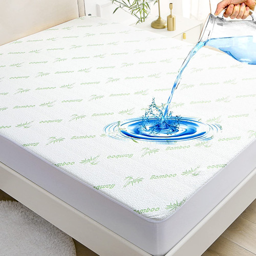 Sasttie Waterproof Mattress Protector Queen, Bamboo Queen Size Mattress Cover, Fitted Bed Cover Protector with 8"-21" Deep Pocket, 60 x 80 Inch Sasttie Waterproof Mattress Protector Queen, Bamboo Queen Size Mattress Cover, Fitted Bed Cover Protector with 8"-21" Deep Pocket, 60 x 80 Inch
