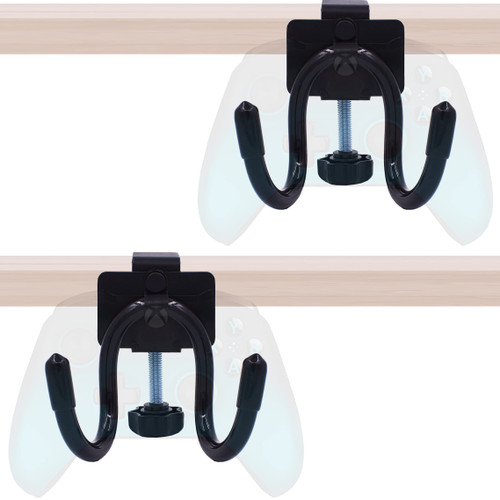 YYST Desk Mount Game Controller Holder Clamp On Hanger Holder Storage Rack for PS3/PS4/PS5/Xbox 360/Xbox One/S/X/Elite/Series S/Series X Controller, Pro Controller (2)