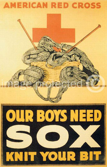 AGS - Our Boys Need Sox Vintage World War One WW1 WWI USA Military Propaganda Poster - 24x36