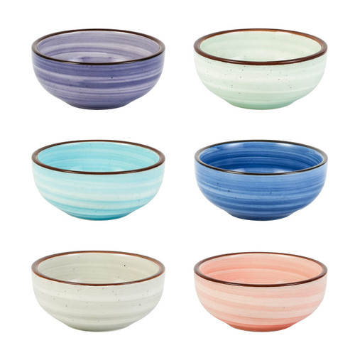Selamica Ceramic Dipping Bowls, 2.7 OZ Soy Sauce Dish Set, Small Bowls, 3 inch Small Dip Bowls, Mini Bowls for Side Dish, Appetizers, Sushi, BBQ, Ketchup, Set of 6, Gradient Color