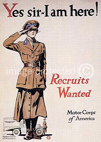 - Yes Sir I Am Here Vintage World War One WW1 WWI USA Military Propaganda Poster - 24x36