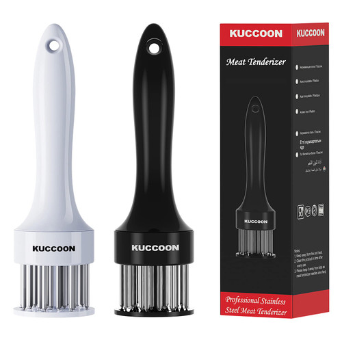KUCCOON Meat Tenderizer Tool (2-Pack) Stainless Steel Needle Ultra Sharp 24 Blade Tenderizer Tool for Tenderizing Beef Chicken Steak Veal Pork KUCCOON Meat Tenderizer Tool (2-Pack) Stainless Steel Needle Ultra Sharp 24 Blade Tenderizer Tool for Tenderizing Beef Chicken Steak Veal Pork