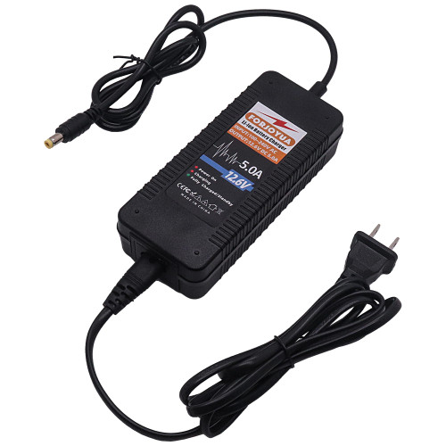 FORJOYUA 12.6V 5A AC/DC Lithium Battery Charger for 3S 11.1V Li-ion Battery Pack with DC5.5 * 2.1mm Plug Fast Charging