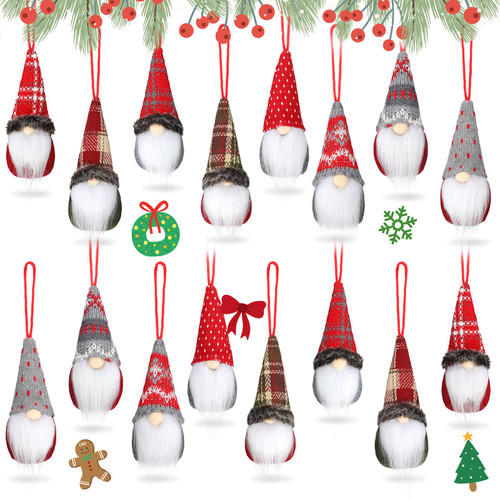 Kasyat Christmas Swedish Gnomes Ornaments Handmade Plush Tomte Gnome Ornaments Tree Hanging Gnomes with Hat and Beard Scandinavian Swedish Santa Elf Doll Sets for Christmas Decor 8 Styles (16 Pieces) Kasyat Christmas Swedish Gnomes Ornaments Handmade Plush Tomte Gnome Ornaments Tree Hanging Gnomes with Hat and Beard Scandinavian Swedish Santa Elf Doll Sets for Christmas Decor 8 Styles (16 Pieces)
