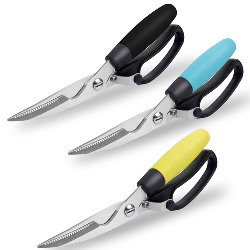 Kitchen Shears 3 Pack,Kitchen Scissors Multi Purpose Stainless Steel Utility All Purpose Poultry Shears Heavy Duty,Cooking Food Scissors for Cutting Meat,Chicken,Vegetable,Fish,BBQ,Fish