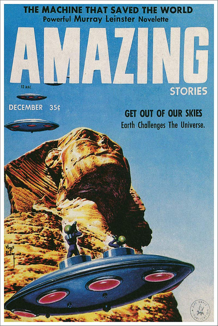 December 1957 Amazing Stories Magazine Vintage Science Fiction and Fantasy Book Cover Art Poster CANVAS Print